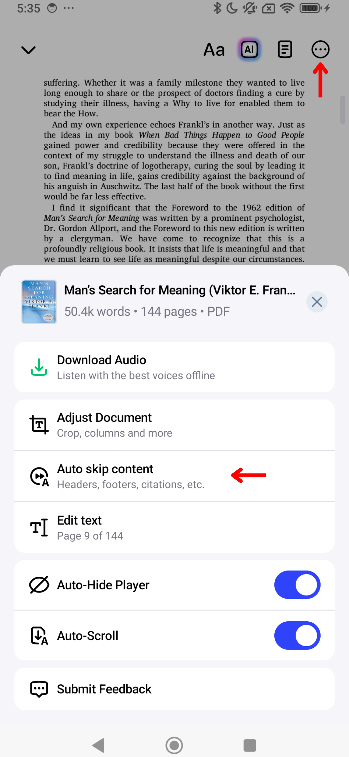 How to Skip Content on the Speechify Android App